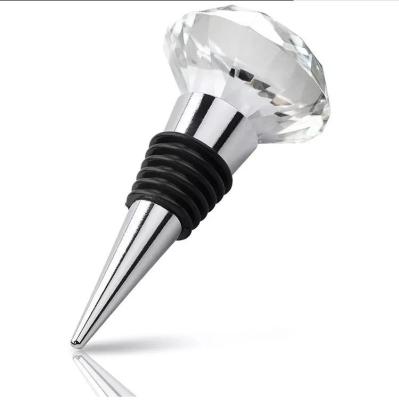 China Europe Hot Sale Crystal Wine Bottle Stopper Corporate Gift Crystal Diamond Wine Stopper Promotional Items for sale