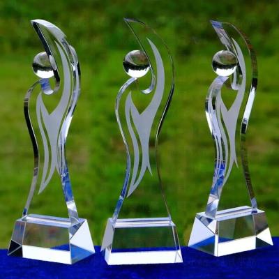 China Hot Selling Clear K9 Crystal Glass Sports Awards Europe Trophy for sale