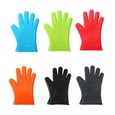 China Kitchen Dotted Heat Resistant Silicone Oven Mitt GRILL Grilling Gloves for sale