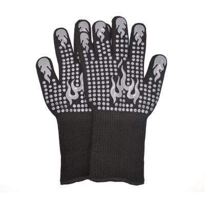 China Dotted Extreme High Temperature Aramid BBQ Heat Resistant Gloves for sale