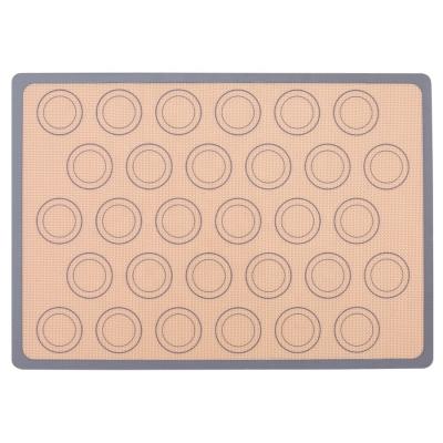 China Macaron Viable Non-Stick Silicone Baking Mat Reusable Sheet for sale