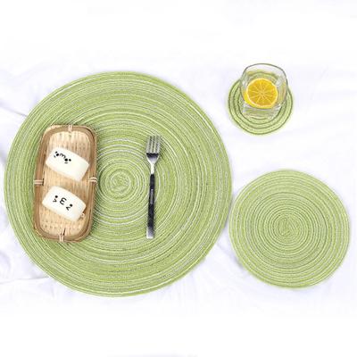 China Sustainable Washable Braided Round Place Mats Table Mats For Dining Tables for sale