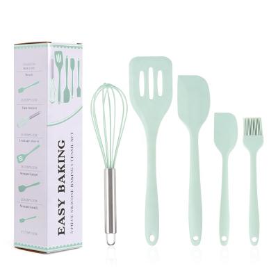 China 5 Viable Silicone Spatula Set Pieces With Beater And Silicone Brush for sale