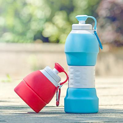 China Sustainable Outdoor Travel 580ml BPA Free Collapsible Silicone Collapsible Water Bottle for sale