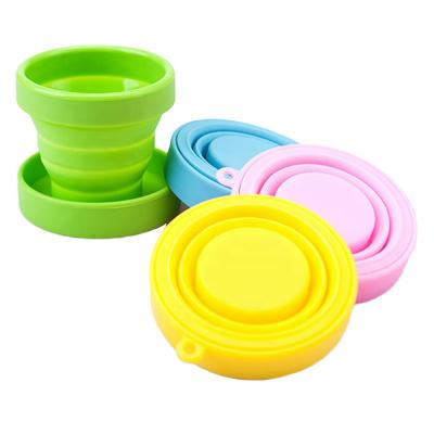 China Wholesale Sustainable Portable Collapsible Cup Silicone Travel Collapsible Cup With Lid for sale