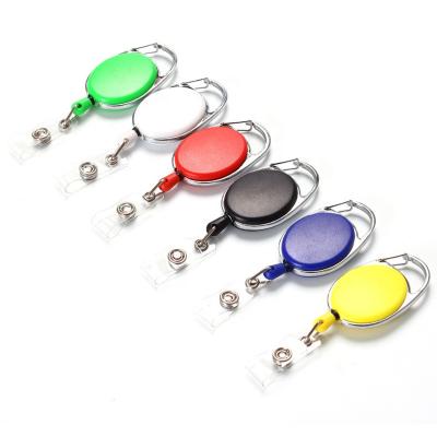 China Plastic Retractable Badge Reel Clips Holder For Hanging ID Card Name Key Chain for sale