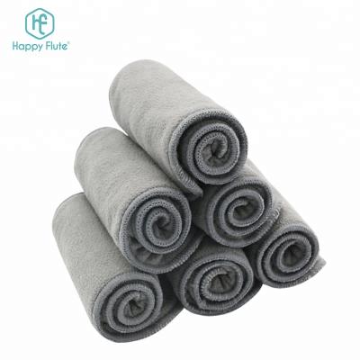 China Happyflute Reusable Cloth Diaper Insert 2+2 Bamboo Charcoal Diaper Liner Baby 5pack/bag Plain Weave Diaper Insert for sale