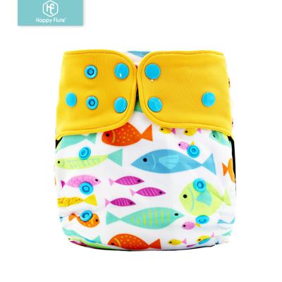 China Happyflute Coffee Baby Cloth Pocket Printed Eco-Friendly Cloth Diaper Washable Eco-Friendly Cloth Diaper for sale