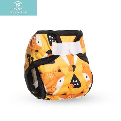 China HappyFlute Cloth Baby Diaper Cover Newborn Waist Print Washable Printed Washable Diaper Cover for sale