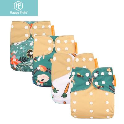 China Happyflute Lovely Baby Cloth Pocket Printed Washable Newborn Diaper Eco-friendly Cloth Diaper for sale