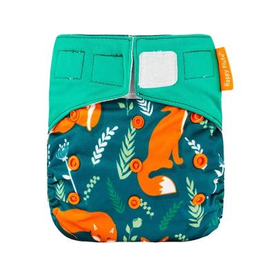 China Happyflute Cloth Diaper Crochet And Loop Baby Cloth Printed Washable Diaper Use At Night for sale