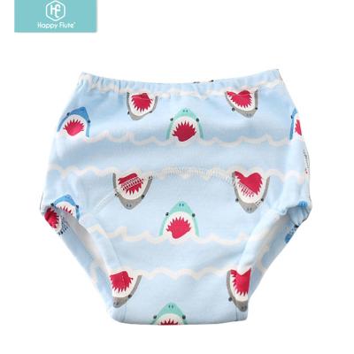 China HappyFlute Logo Design Printed Reusable Washable Customized Soft 100% Cotton Baby Training Pants/Diaper Pants for sale