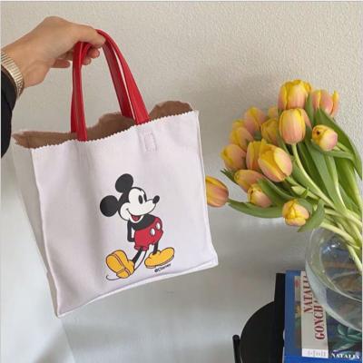 China Fashion Classic Custom Cotton Canvas Mickey Tote Bag Women Beach Tote Bag Canvas Handbag for sale