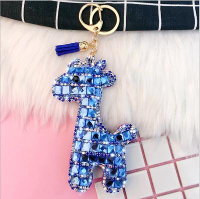 China Newest Hot Selling Key Chain Rhinestone Fashion Key Chains Key Ring Animal Leather Strap Key Chain Luxury Designer for sale