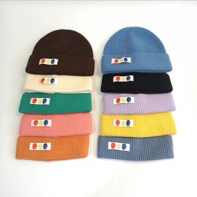 China Wholesale Custom Knitted Hats Waterproof Embroidered Warm Beanie Children's Winter Hat for sale