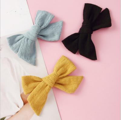 China Fashion INS cotton pattern decoration bow girl ponytail clip edge hair clip hair clip for sale