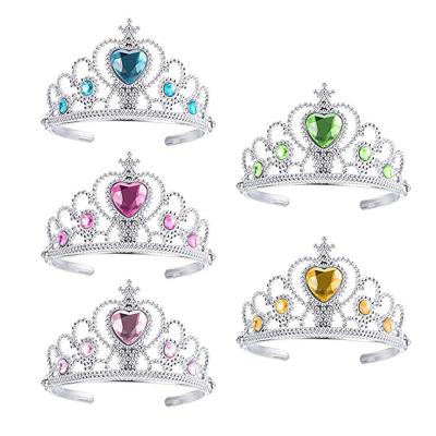 China Hot Popular Plastic Hair Decoration Headband Princess Tiara Hair Circle Kids Headband Plastic Removable Crown New for sale