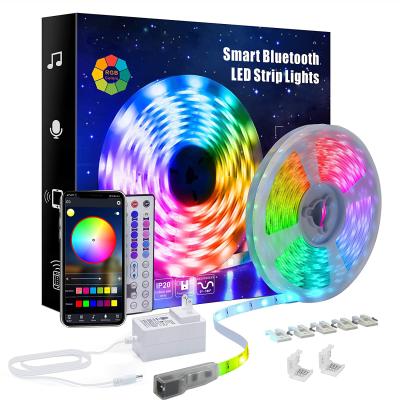 China DC 24V 12.2m 15m home color changing smart APP controller Decorative Light RGB smd5050 led strip lights for sale