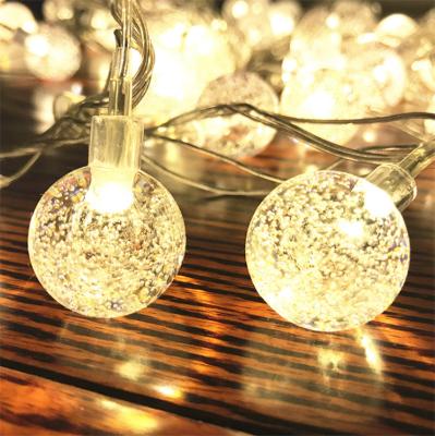 China Solar Powered Festival Decoration Outdoor 20ft Fairy String Light Crystal Ball Holiday Party 30 LED Bubble Decoration for sale