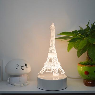 China Modern 3D Illusion Night Light Eiffel Tower Shape LED Table Lamp For Kids Buyer 2 for sale