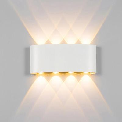 China Polycarbonate LED Modern Ip65 Indoor Outdoor Aluminum Up Down For Home Stairs Room Bedside Bathroom Light White Or Black LED Wandlamp for sale