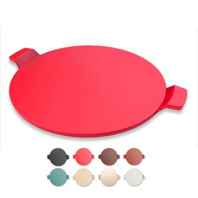 China Sustainable Ceramic Cordierite Cooking Pizza Tools Pizza Stone Kamado Accessories Round Barbecue Plates for sale