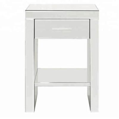 China Coffee Table Amazon Best Seller Mirrored Furniture Cheap Silver Surrounds Mirrored Side Table With Drawer zu verkaufen