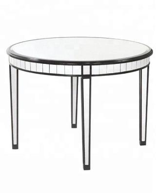 China DINING TABLE Amazon Best Seller Mirrored Furniture Sliver Around Mirrored Dining Table for sale