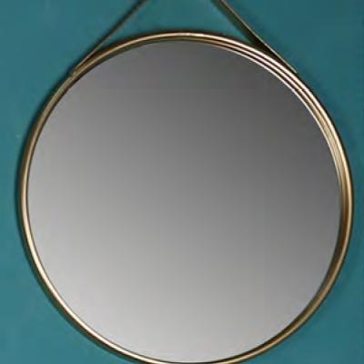 China Art Decor Round Luxury Vintage Brass Framed Wall Mirror Amazon Home Decor for sale