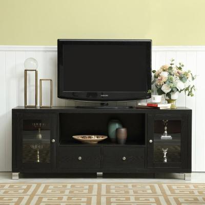 中国 High Quality Durable Living Room Furniture TV Cabinet With Double Glass Doors And Double Drawers 販売のため