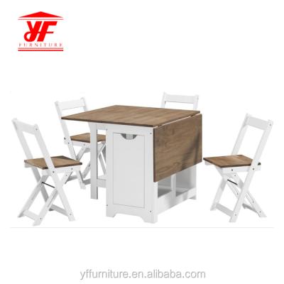 China Dining set newest design space saving folding hideaway dining table and chair set for sale