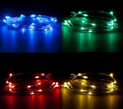 China CR2032 Battery Operated 2m Colorful Micro LED Copper Wire String Lights For Christmas, Party, Festival Decoraction for sale