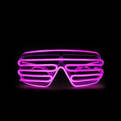 China Multi-Color EL Wire Shutter Glasses Light Up Glow Sunglasses For Concerts, Party, Night Clubs for sale