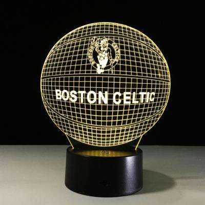 China Boston Celtic 7 Colors Change 3D LED Night Light with Remote Control Ideal For Birthday Gifts And Party Decoration for sale