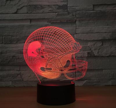 China Motorcycle Helmet 7 Colors Change 3D LED Night Light with Remote Control Ideal For Birthday Gifts And Party Decoration for sale