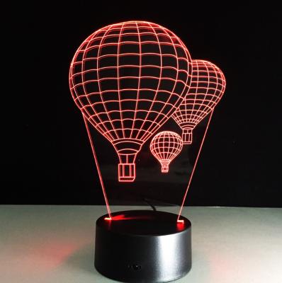 China Hot Air Balloon 7 Colors Change 3D LED Night Light with Remote Control Ideal For Birthday Gifts And Party Decoration for sale