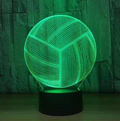 China Volleyball 7 Colors Change 3D LED Night Light with Remote Control Ideal For Birthday Gifts And Party Decoration for sale