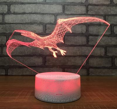 China Pterosaur 7 Colors Change 3D LED Night Light with Remote Control Ideal For Birthday Gifts And Party Decoration for sale