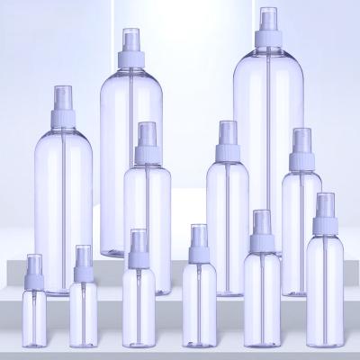 China Small Cosmetic Luxury Transparent Plastic Mist Bottles Empty Cosmetic Spray Bottle 100Ml 500Ml Custom Continuous Toner Packaging Supplies for sale