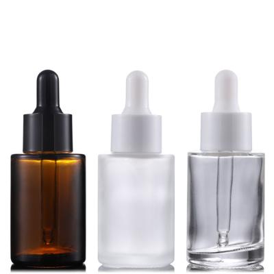 China 30Ml Wholesale Cosmetic Sublimation Frosted Essential Oil Dropper Glass Bottle Small Essential Cosmetic Glass Packaging Bottle for sale