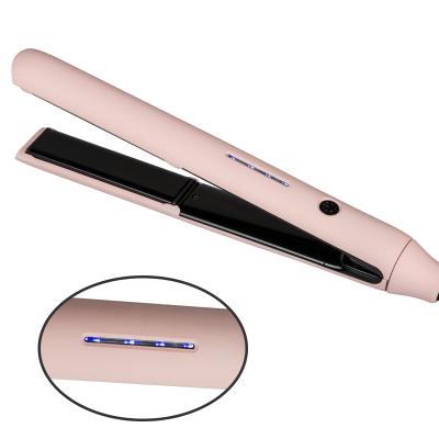 China New Hotel Pink Ceramic Cast-Edge Hair Straightener 1 Inch Ceramic Hair Straightener Flat Iron for sale