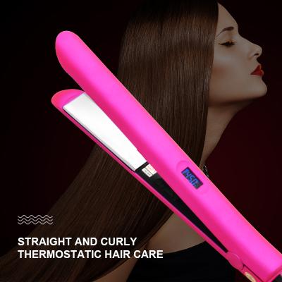 China Highest Standard Custom Portable 2 in 1 Flat Iron Curler Hair Styling Tools Ceramic Hair Straightener for sale