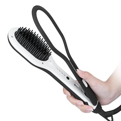 China Wholesale Hair Straightener Brush 2 in 1 Negative Hair Comb Splint Electric Ion Hair Straightener Brush for sale