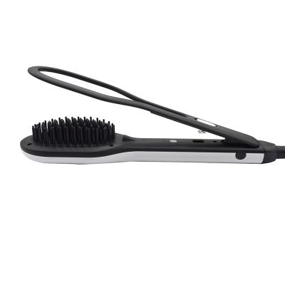 China Compact Wholesale Electric Hair Straightener Hot Brush Hair Comb With Ion With Clip for sale