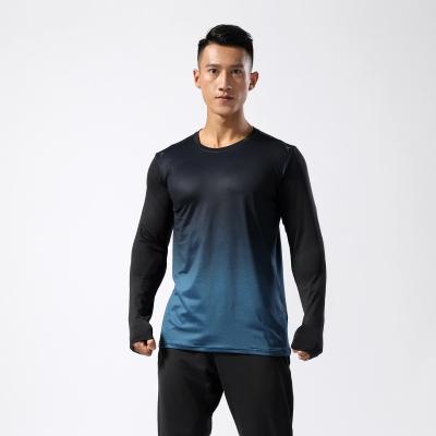 China Sustainable Fitness T-Shirt Breathable Elastic Quick-drying Sweat-absorbent Clothes Fitness Sports Long Sleeve Sports Shirt for sale