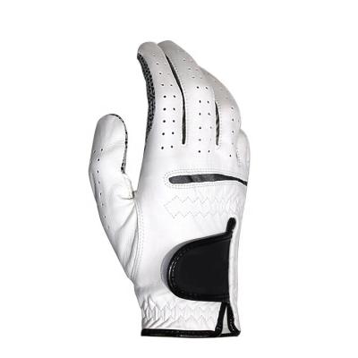 China Mens Mens Cabretta Leather Anti-Slip Golf Gloves With Silicon Palm for sale