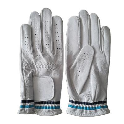 China Soft 2021 best selling golf cabretta soft well-breathable white printing gloves for sale