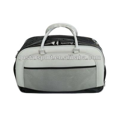 China Luxury PU Golf Boston Bag With Shoes Compartment And Mesh Pocket for sale