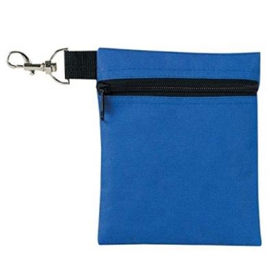 China Golf Tee Pocket Ball Pouch Bag With Metal Clip Zipper Pouch AB-03 for sale