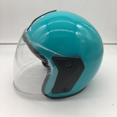 China Wholesale Custom Logo Shockproof Blue Color Half Face Motorcycle Adult Helmet With Windshield for sale